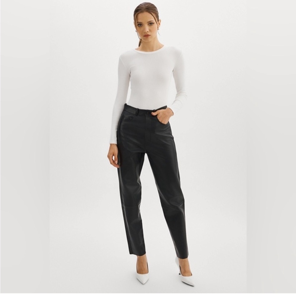 Lamarque Black Leather Pants - Picture 3 of 12